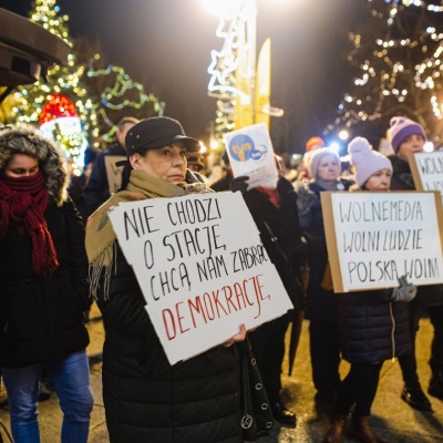 Protest w Radomiu w obronie LEX TVN